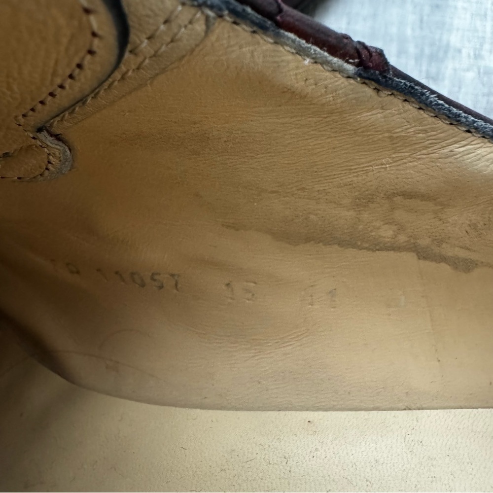 Salvatore Ferragamo Brown Wing Tip Square Toe Lace Up Dress Shoes Size 11 - Picture 5 of 7